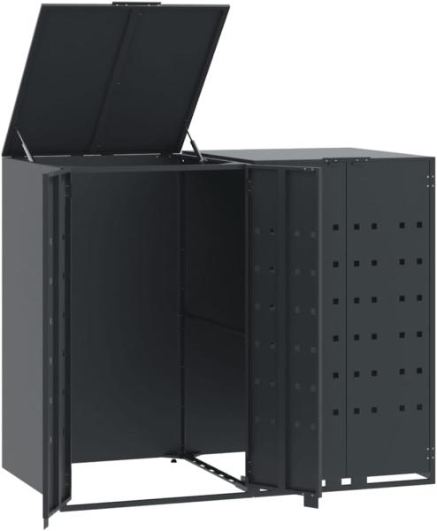 Mülltonnenbox für 2 Tonnen Anthrazit 138x79x117 cm Stahl 3279982