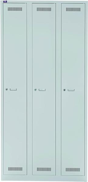 Bisley Garderobenschrank LIGHT 3 Abteile 400, Farbe lichtgrau