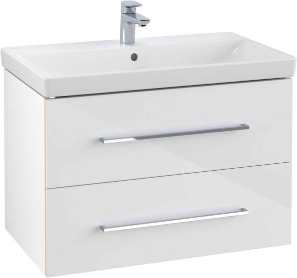 Villeroy & Boch Avento Waschtischunterschrank A89100, 2 Auszüge, Breite 780mm, Farbe: Crystal White - A89100B4