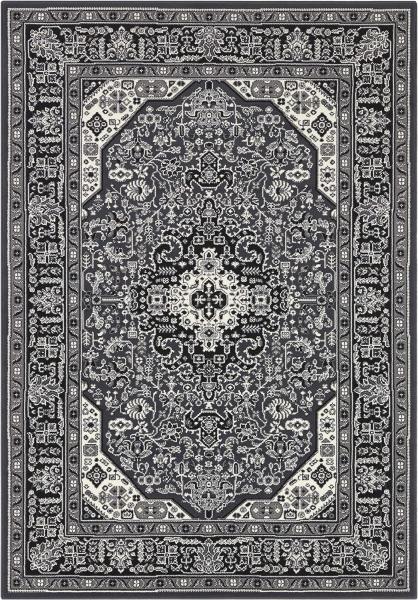 Orientalischer Kurzflor Teppich Skazar Isfahan Dunkelgrau - 80x150x0,9cm