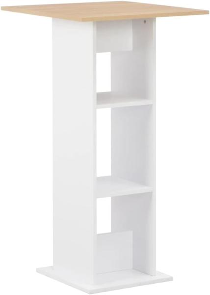 Bartisch Weiß und Sonoma Eiche 60 x 60 x 110 cm