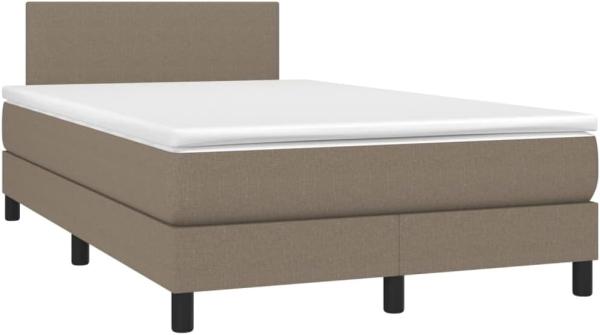 vidaXL Boxspringbett mit Matratze Taupe 120x200 cm Stoff, Härtegrad: H2 [3139885]