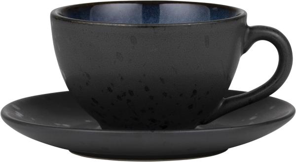 Bitz Tasse mit Untertasse schwarz / blau 0,22 l