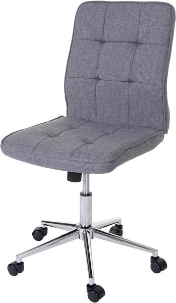 Bürostuhl HWC-K43, Drehstuhl Arbeitshocker Schreibtischstuhl, Textil grau