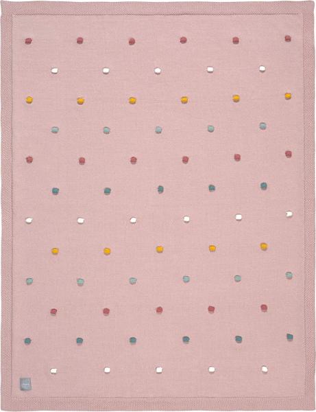 Lässig Babydecke - Knitted Blanket GOTS Dots Dusky Pink