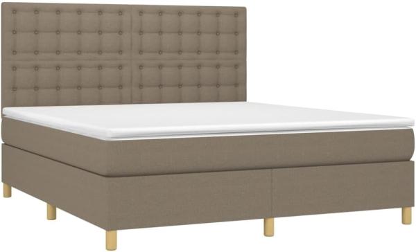 Boxspringbett mit Matratze & LED Taupe 160x200 cm Stoff