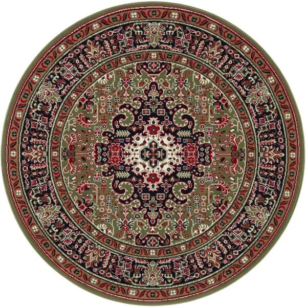 Orientalischer Kurzflor Teppich Skazar Isfahan - grün - 160 cm Durchmesser