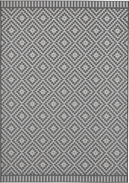 In- & Outdoor Teppich Breeze Schwarz Creme - 120x170x0,8cm