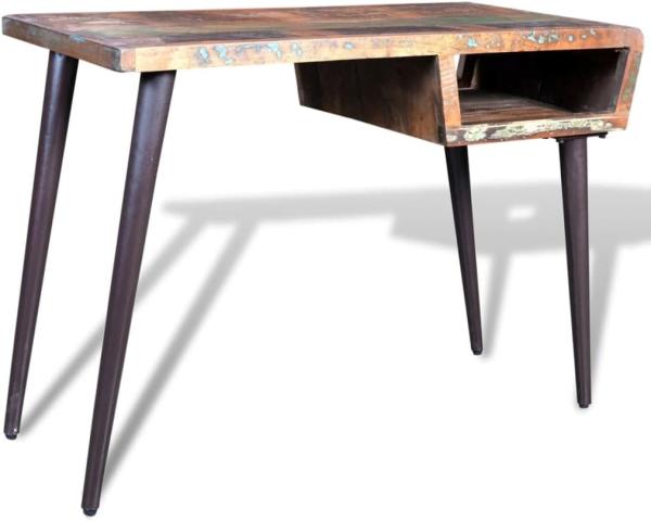Tisch mit Eisenbeinen, Altholz, 80 x 50 x 110 cm