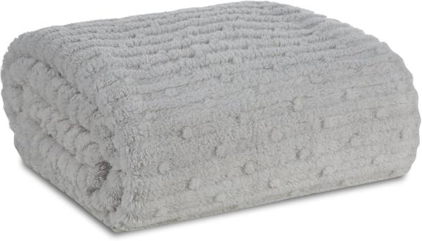 Wohndecke Kuscheldecke Gemusterte Sofadecke Tagesdecke Couchdecke Decke LISA silber 70x160 silber