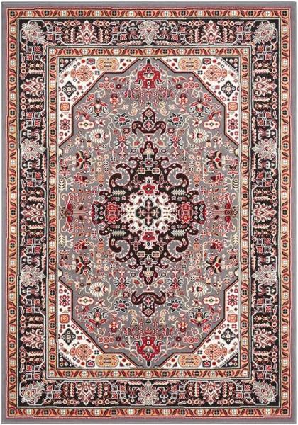 Orientalischer Kurzflor Teppich Skazar Isfahan Grau - 200x290x0,9cm
