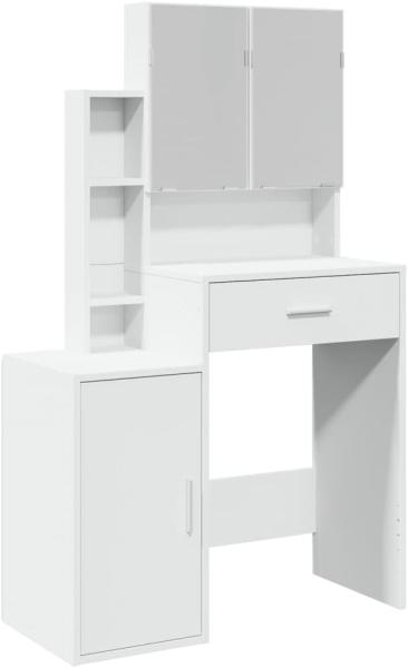 Schminktisch mit Schrank Weiß 80x35x132 cm 848234