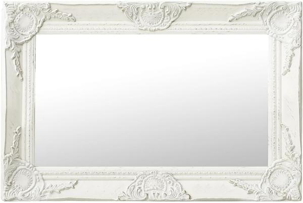 vidaXL Wandspiegel im Barock-Stil 60 x 40 cm Weiß