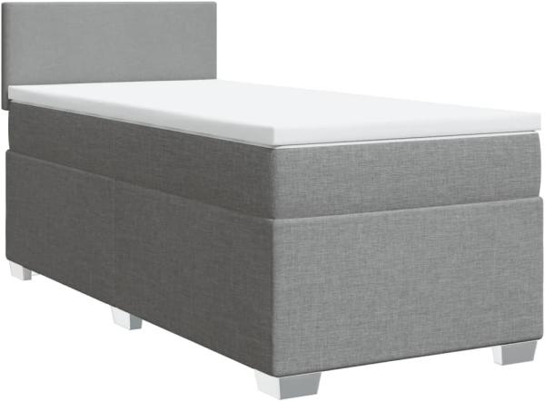 Boxspringbett mit Matratze Hellgrau 90x190 cm Stoff 3288036