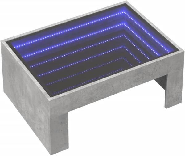 Couchtisch mit Infinity-LED Betongrau 70x50x30 cm 847612