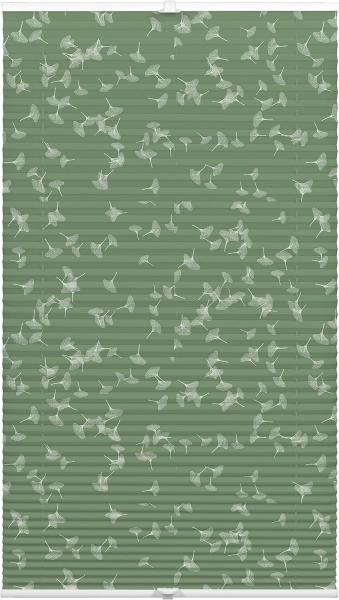 Gardinia Plissee Japandi Ginkgo zum Klemmen, Grau | Grün, Blickdicht & Lichtdurchlässig, ohne Bohren