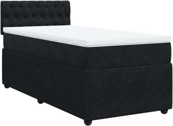 Boxspringbett mit Matratze Schwarz 90x190 cm Samt 3289922