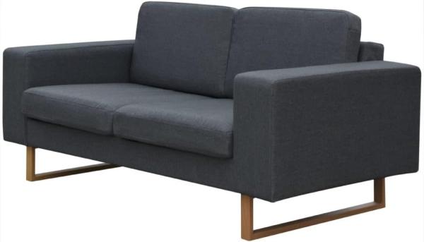 vidaXL 2-Sitzer Sofa Stoff Dunkelgrau [243186]