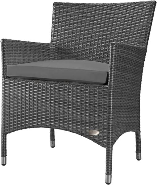 XXXL Rattan Stuhl Trento, Farbe Grau-Silber