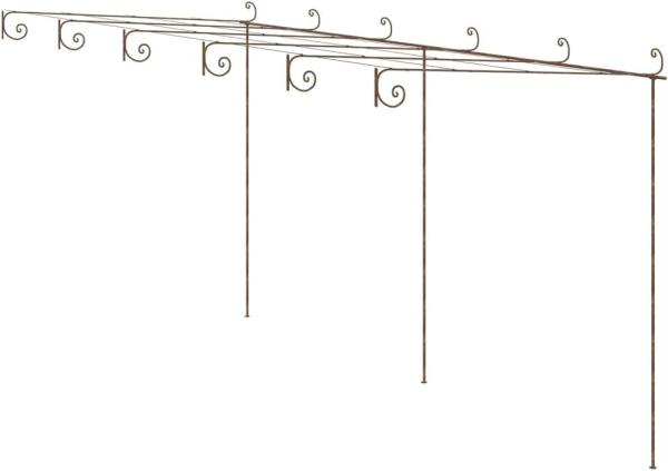 Garten-Pergola Antik-Braun 6x3x2,5 m Eisen