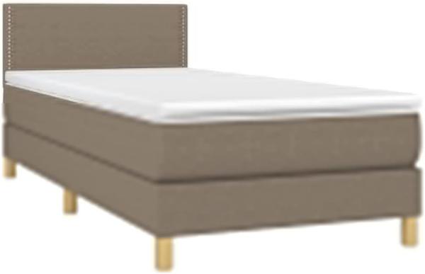 Boxspringbett mit Matratze & LED Taupe 80x200 cm Stoff (Farbe: Taupe)