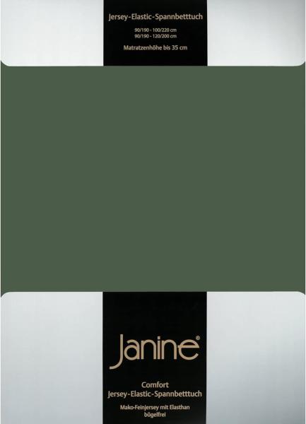 Janine Spannbetttuch ELASTIC-JERSEY Elastic-Jersey olivgrün 5002-76 100x200