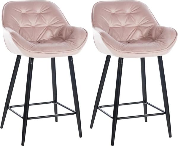 2er Set Barhocker Gibson Samt (Farbe: pink)