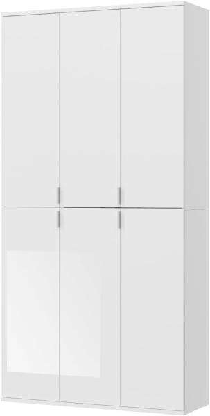 Garderobenschrank mit Spiegel SystemX in weiß 91 x 193 cm