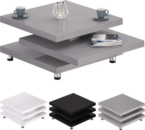 CASARIA® Couchtisch New York 72x72cm Grau Wohnzimmertisch Couch Tisch