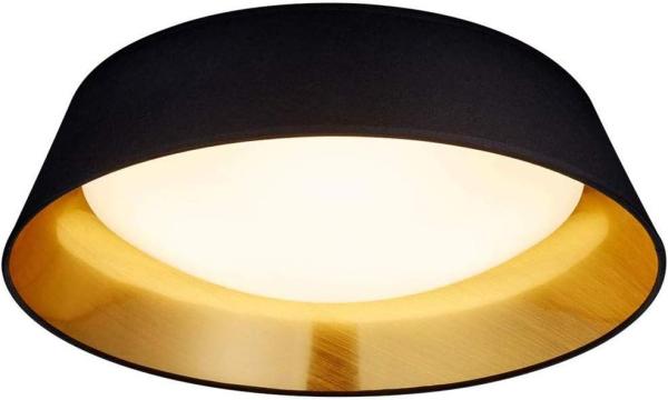 LED Deckenleuchte, schwarz gold, Textil, 45 cm, PONTS