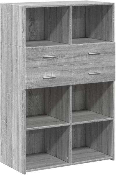 Highboard Grau Sonoma 80x42,5x124 cm Holzwerkstoff 3281390