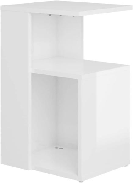 vidaXL Beistelltisch Hochglanz-Weiß 36x30x56 cm Spanplatte