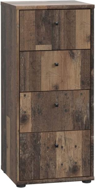 Kommode Schubladen Highboard Sideboard Hochkommode ca. 39 x 85 x 35 cm Old Wood Altholz Nb.