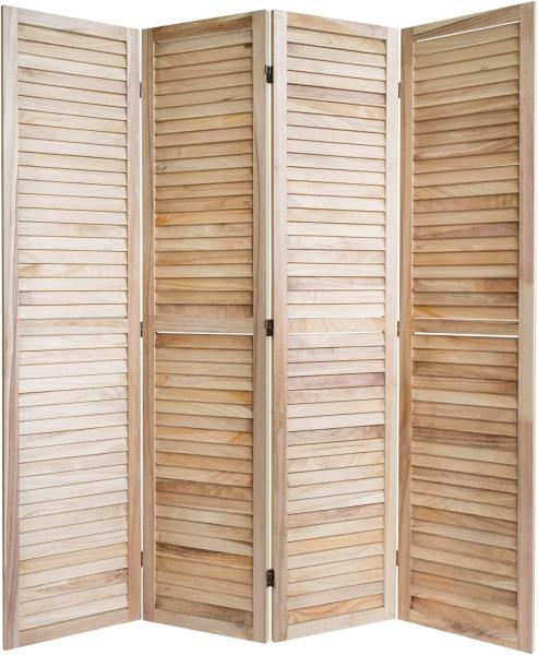 4 fach Paravent Raumteiler Holz Trennwand spanische Wand Sichtschutz natur