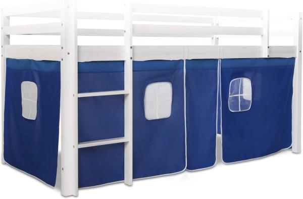 Bettumrandung Bettvorhang für Hochbett, Baumwolle Blau