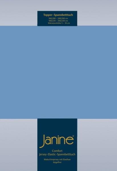 Janine Topper Comfort Jersey Spannbetttuch|90x190 cm - 100x220 cm| blau