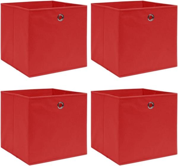 Aufbewahrungsboxen 4 Stk. Rot 32×32×32 cm Stoff