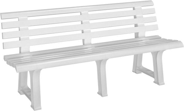 Casaria Gartenbank 3-Sitzer weiß 145 x 49 x 74