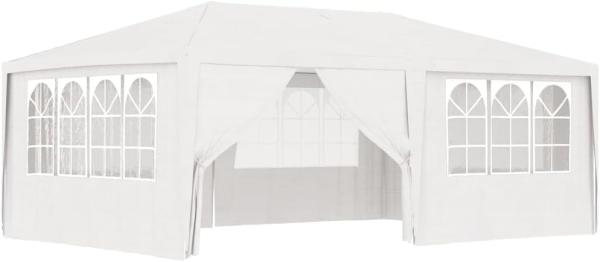 Profi-Partyzelt mit Seitenwänden 4×6 m Weiß 90 g/m²
