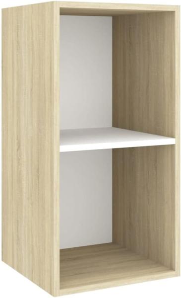 vidaXL TV-Wandschrank Sonoma-Eiche und Weiß 37x37x72 cm Holzwerkstoff