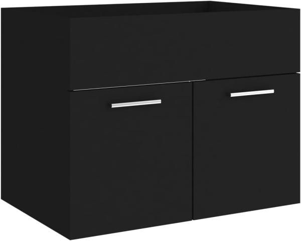 vidaXL Waschbeckenunterschrank Schwarz 60x38,5x46 cm Spanplatte