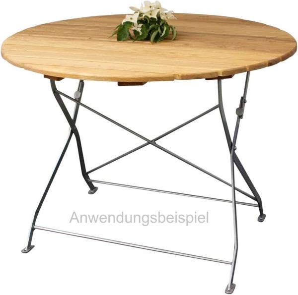 Klapptisch Holztisch Gartentisch Tisch,rund, Gestell verzinkt 100cm