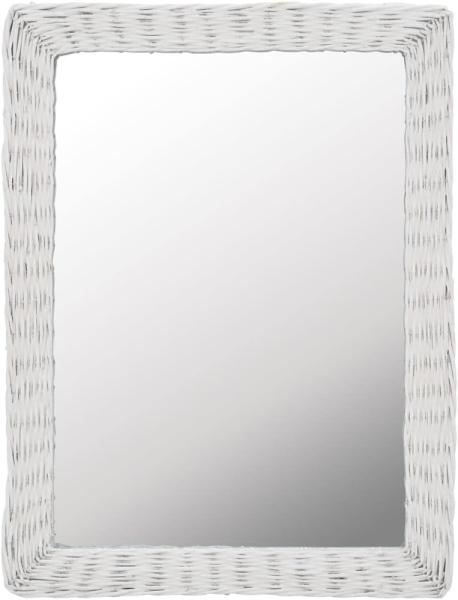 vidaXL Spiegel Korbweide Weiß 60 x 80 cm