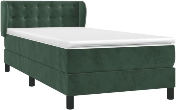 Boxspringbett mit Matratze Dunkelgrün 90x190 cm Samt (Farbe: Grün)