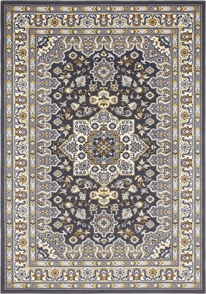 Orientalischer Kurzflor Teppich Parun Täbriz Dunkelgrau - 200x290x0,9cm