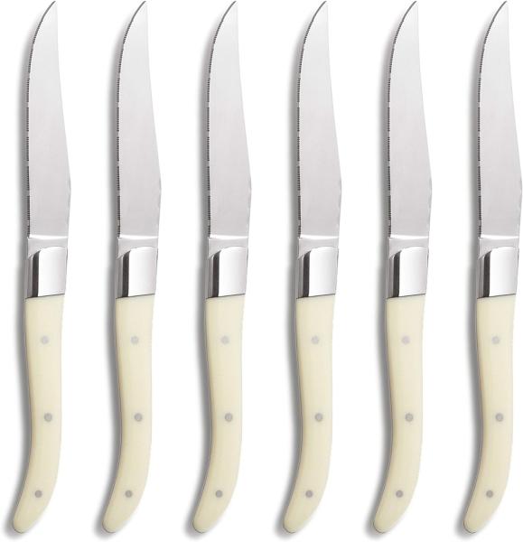 Comas Steakmesser ACR White 6er Set, Fleischmesser, Edelstahl, Acryl, Weiß, 22. 5 cm, 7442