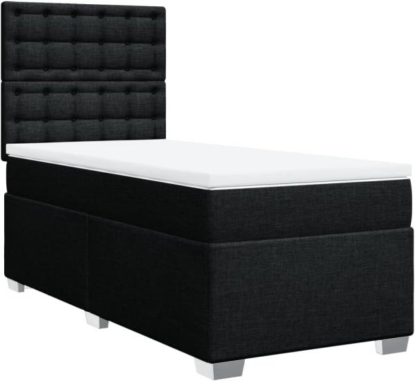 Boxspringbett mit Matratze Schwarz 80x200 cm Stoff 3292631