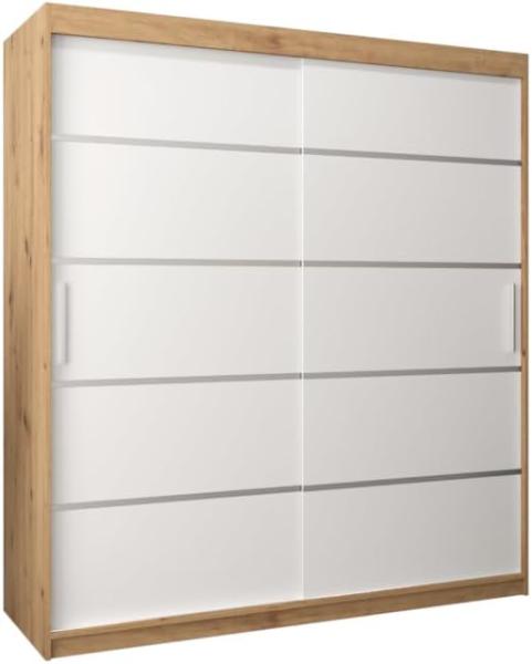 Schiebetürenschrank VETORA 1 180, 180x200x62, Eiche artisan/weiß