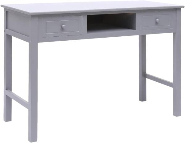 Schreibtisch, Paulownia-Holz/ Pappelholz Grau, 110 × 45 × 76 cm