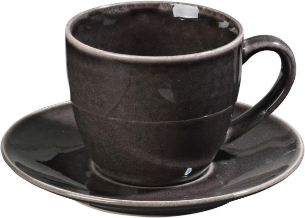 Broste Copenhagen NORDIC COAL Tasse mit Untertasse 0,15 l